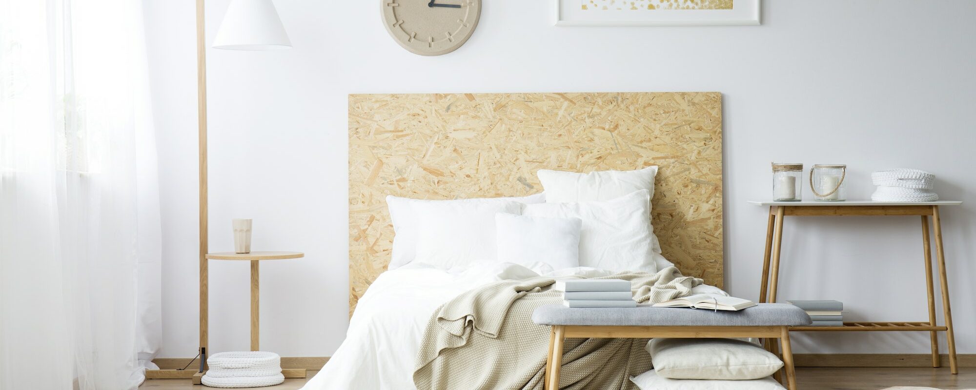 Wooden furniture in bedroom